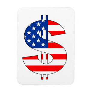 Tecken på dollarsymbol magnet