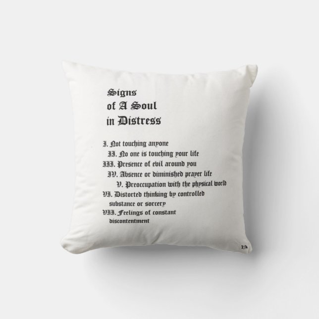 Tecken på en sjö i nöd kudde (Framsida)