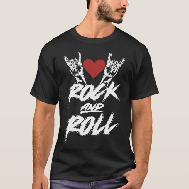 Tecken på hornen Hand Rock and roll Music Älskare T Shirt (Framsida)