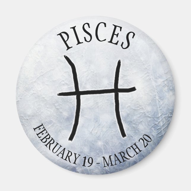 Tecken på Horoscope Zodiac Astrology Pisces Magnet (Framsidan)