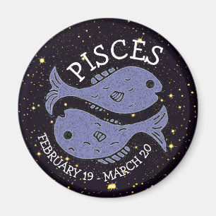 Tecken på Horoscope Zodiac Astrology Pisces Magnet