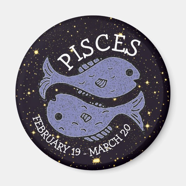 Tecken på Horoscope Zodiac Astrology Pisces Magnet (Framsidan)