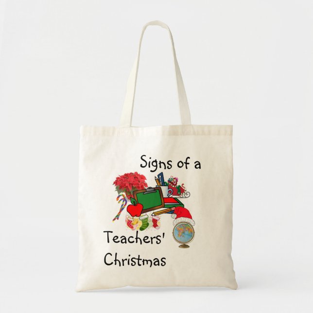 Tecken på lärarens julklapp tygkasse (Framsidan)