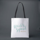 Tecken på Mint Brides Squad Personlig Brudens sida Tygkasse<br><div class="desc">Anpassningsbar brudens sida tote bags med "Torgrafik" i snyggtens penselskript. Anpassa den med bröllop-datum,  bröllop-hashtagg,  namn eller annan anpassningsbar. Cute Polka-prick på baksidan. Perfektens gåva till brud,  brudgumm och bröllopsfest!</div>
