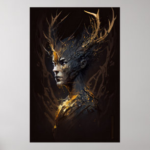 Tecken på Mörk för Fantasy-målning för Warrior Por Poster