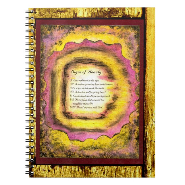 Tecken på skönhet anteckningsbok (Framsidan)