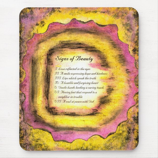 Tecken på skönhet musmatta (Framsidan)