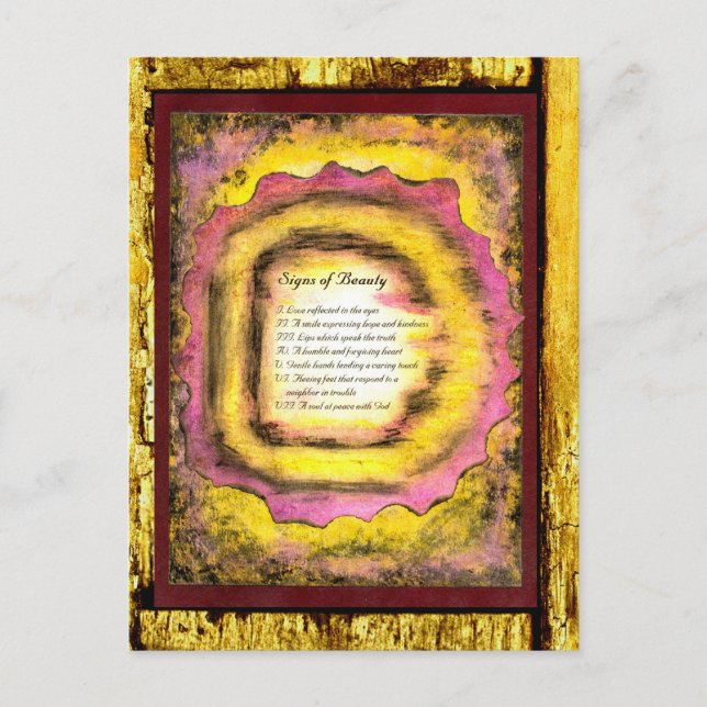 Tecken på skönhet vykort (Framsida)