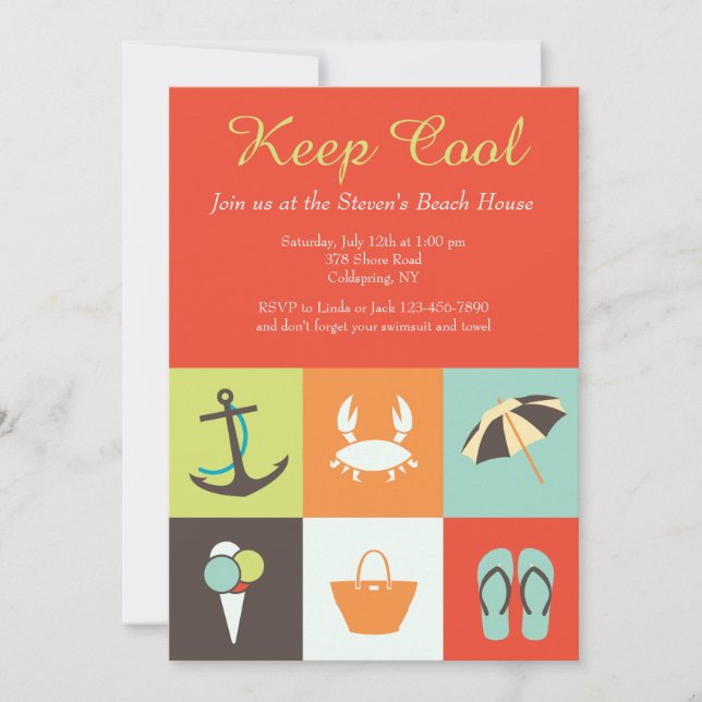 Tecken på sommarinbjudan inbjudningar (Framsida)