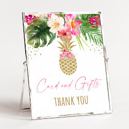 Tecken på tropisk Blommigt av ananas Poster