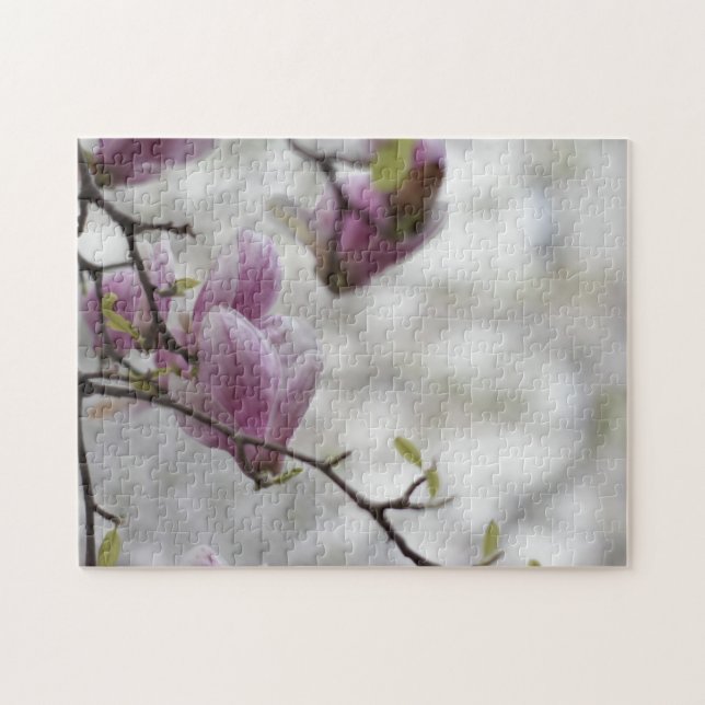 Tecken på Vår Rosa Cherry Blommar Träd Natature Pussel (Horisontell)