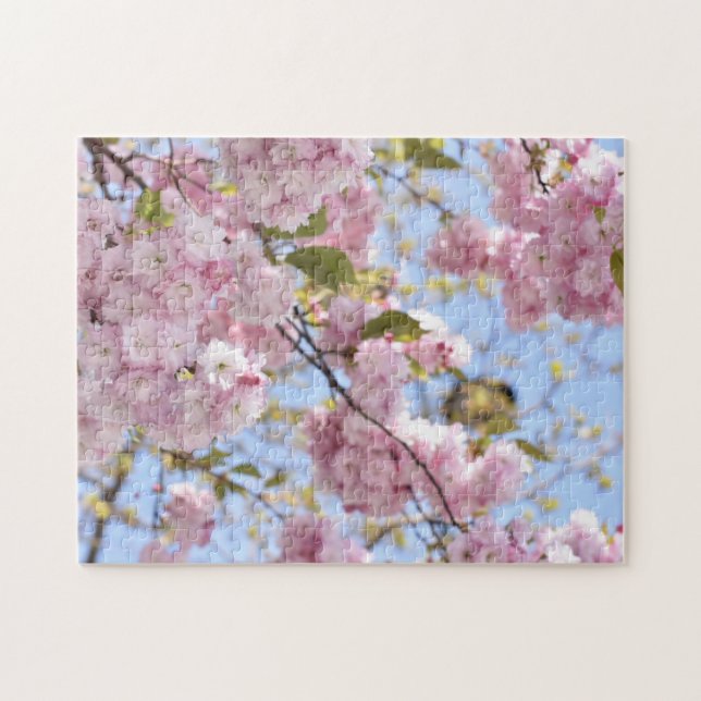 Tecken på Vår Rosa Cherry Blommar Träd Natature Pussel (Horisontell)