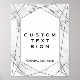 Tecken på vit och svart geometrisk Anpassningsbar Poster