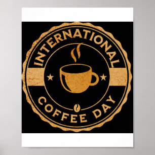 Teckenbanderoller för kaffedagen i internationell poster