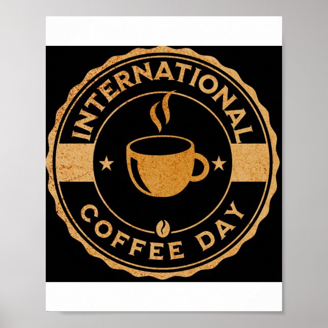 Teckenbanderoller för kaffedagen i internationell poster (Framsidan)