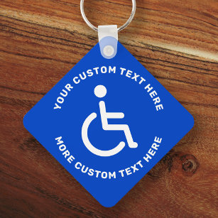 Teckenblått för handikappad symbol nyckelring
