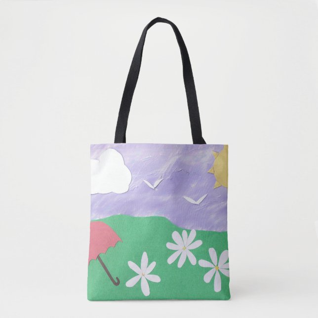 Teckenblock med utomhusscen tygkasse (Framsida)