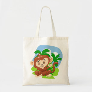 Teckenblocket Cute Tecknad Monkey Tygkasse