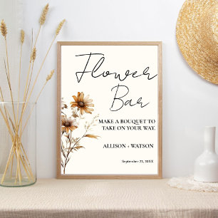 Teckenblomma av Wildblomma Flower pub möhippa Poster