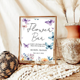 Teckenblomma av Wildblomma Flower pub möhippa Poster