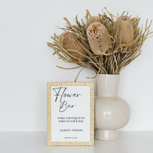Teckenblomma med minimalistisk Flower pub-möhippa Poster