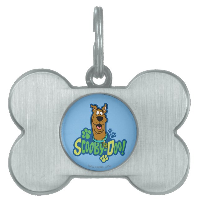 Teckenbrickan Scooby-Doo Paw för utskrift Namnbricka Husdjur (Framsidan)