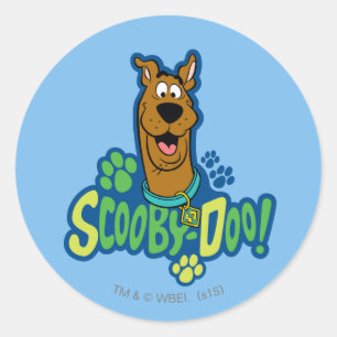 Teckenbrickan Scooby-Doo Paw för utskrift Runt Klistermärke