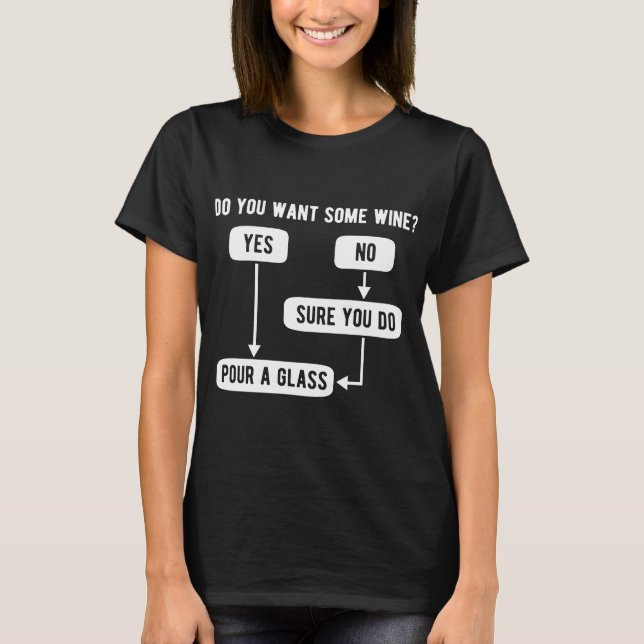 Teckendiagram för vin-dricksvattenflöde t shirt (Framsida)
