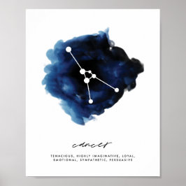 Teckendrag för cancerkonstellation poster