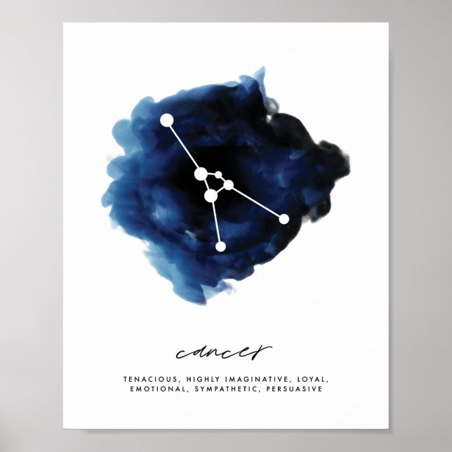Teckendrag för cancerkonstellation poster (Framsidan)