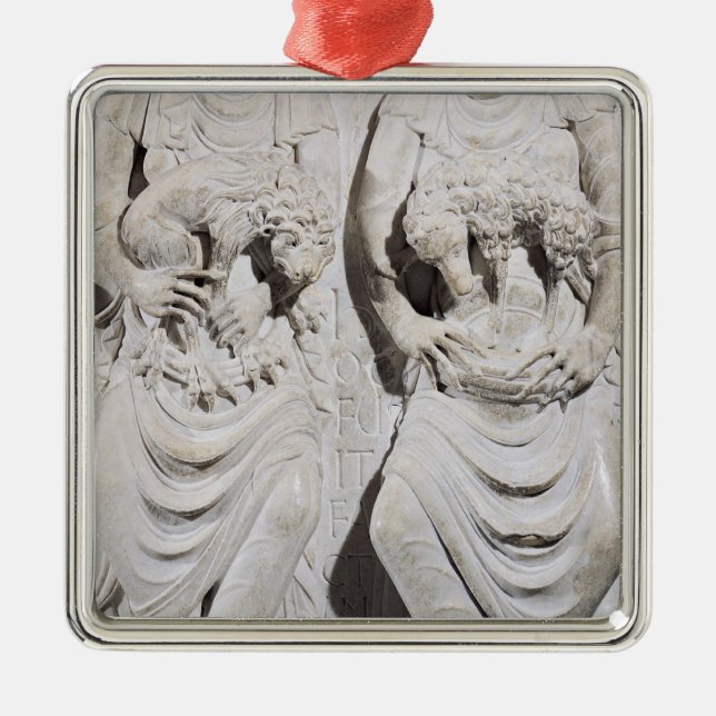 Teckenet av Leo och vädur Julgransprydnad Metall (Framsidan)