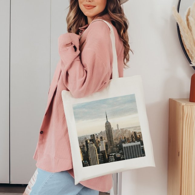 Teckenfärg för New York City Destination Tote Bag Tygkasse (Skapare uppladdad)