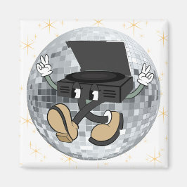 Teckenfyrkantsmellanrum för Retro Record Player Magnet