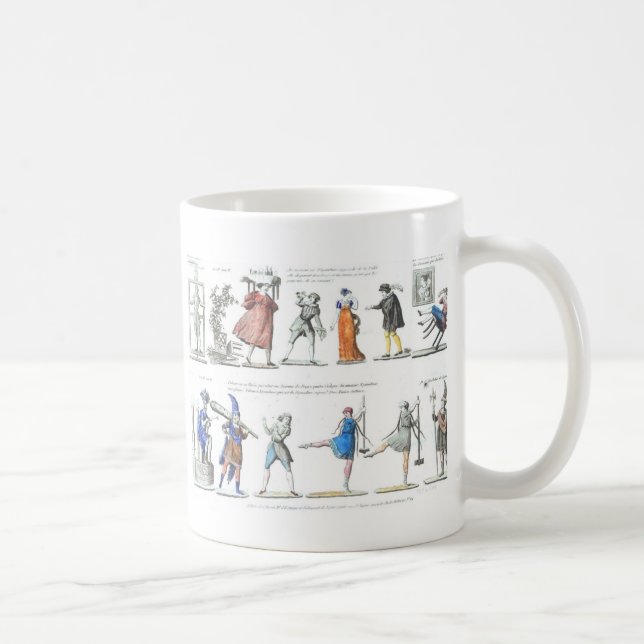 Teckenillustrationer för fransk Ballet Kaffemugg (Höger)