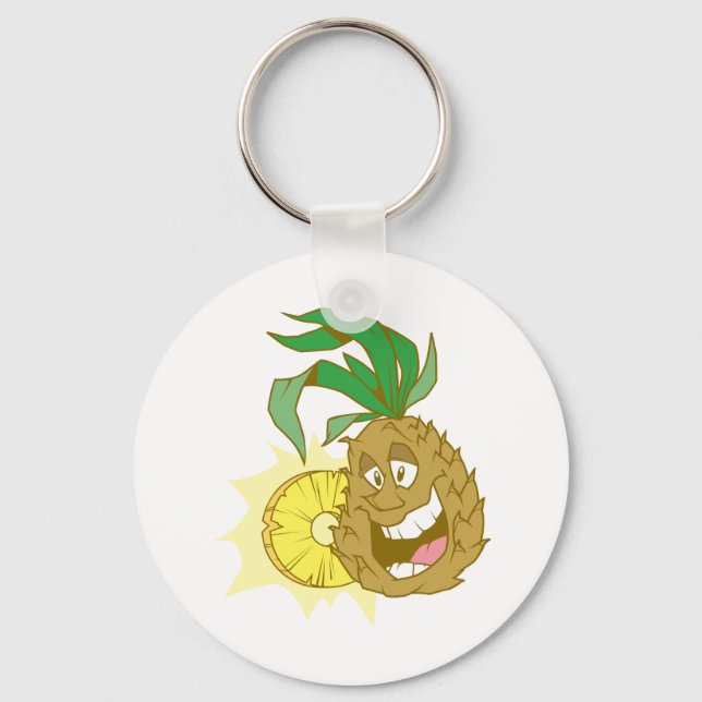 Teckenkille för ananas lycklig nyckelring (Framsida)