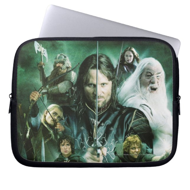 Teckenkollage Laptop Sleeve (Framsidan)