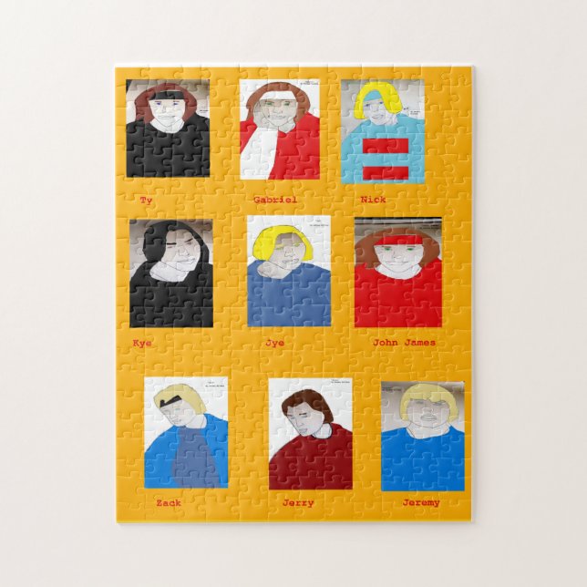 Teckenkollage Teckning Pussel (Vertikal)