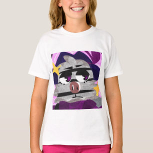 Teckenkonst för coola Tecknad Gris T Shirt