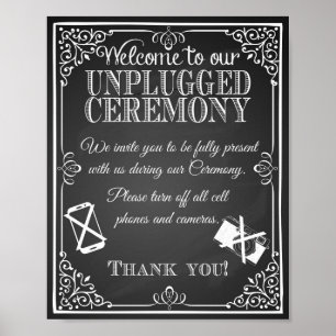 Teckenkort för bröllop, ej ansluten ceremoni poster