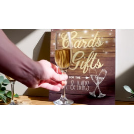 Teckenkort för bröllop och portvin, glasögon för c poster