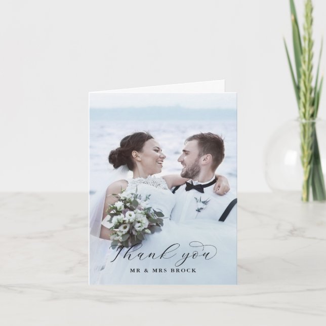 Teckenkort för fotomall för elegant tack kort (Framsida)