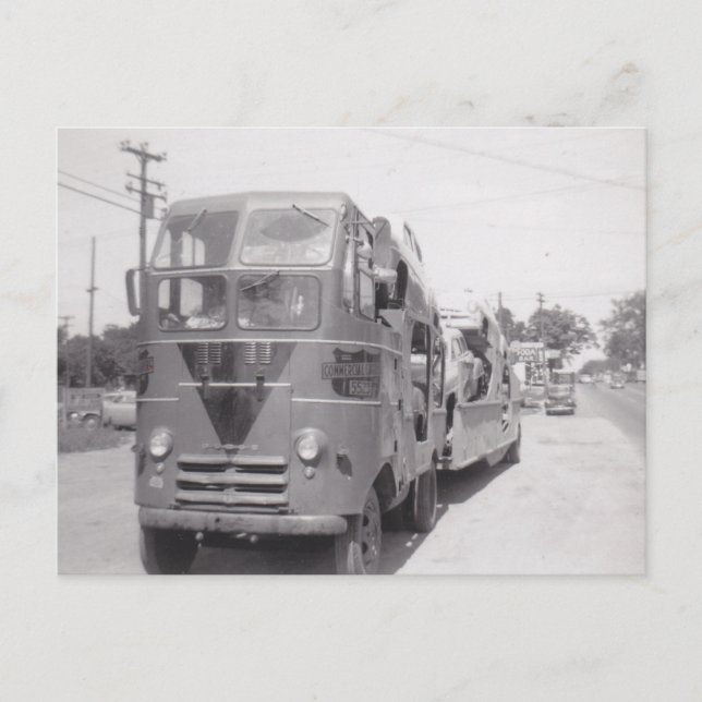 Teckenkort för OTR-personbilar 1951 Tidigt 5-bilsk Vykort (Framsida)