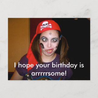 Teckenkort för Pirat Grattis på födelsedagen, efte Vykort