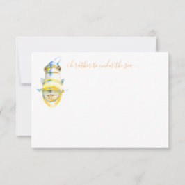 Teckenkort för tropisk fiskstation i vattenfärg anteckningskort