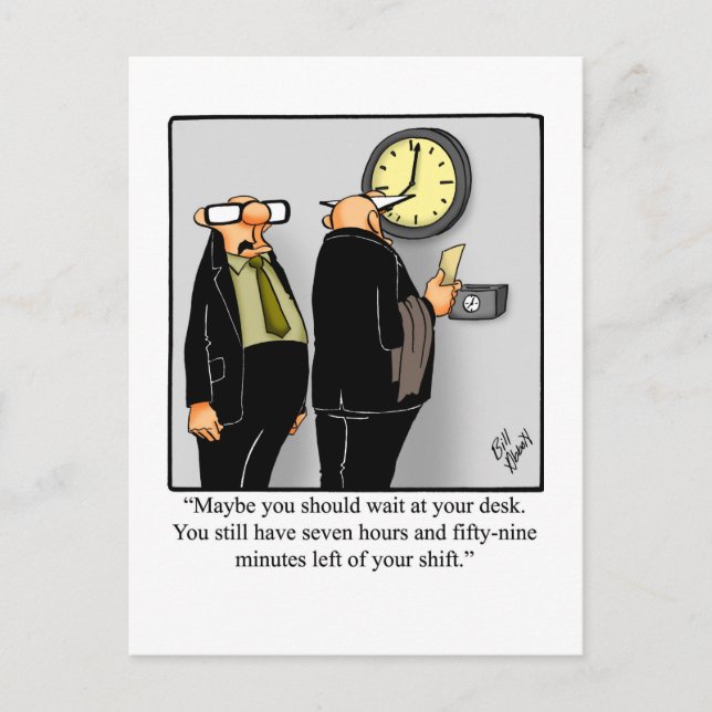 Teckenkort "Spectickles" för Pension Humor Vykort (Framsida)