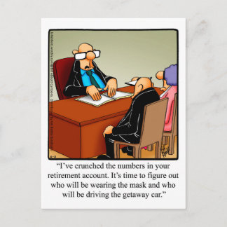 Teckenkort "Spectickles" för Pension Humor Vykort