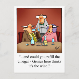 Teckenkort "Spectickles" för Vin Humor Vykort