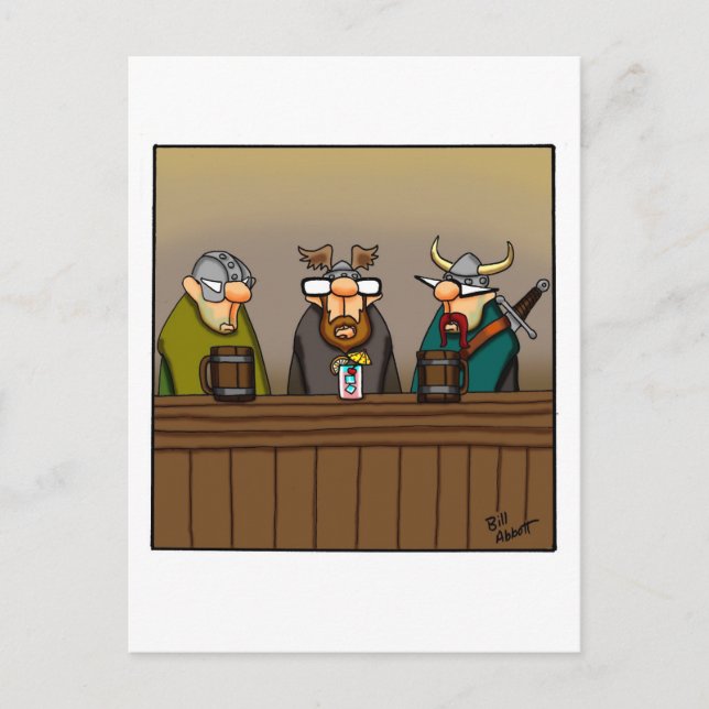 Teckenkort "Spectickles" för Vin Humor Vykort (Framsida)