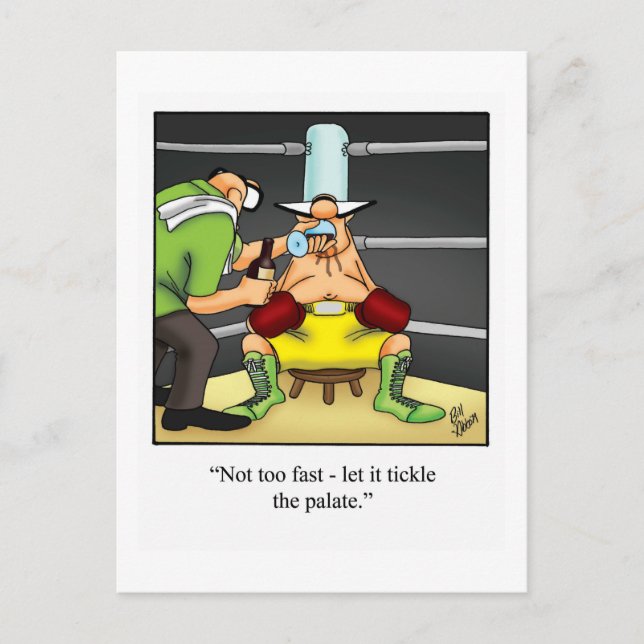 Teckenkort "Spectickles" för Vin Vykort (Framsida)