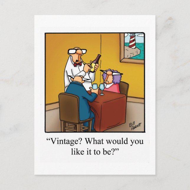 Teckenkort "Spectickles" för Vin Vykort (Framsida)